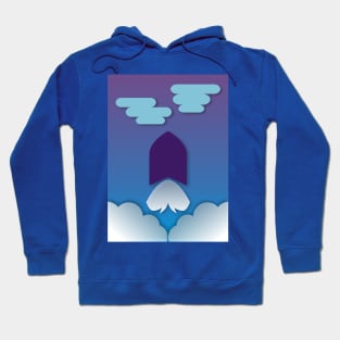 Rocket launch in the sky Hoodie